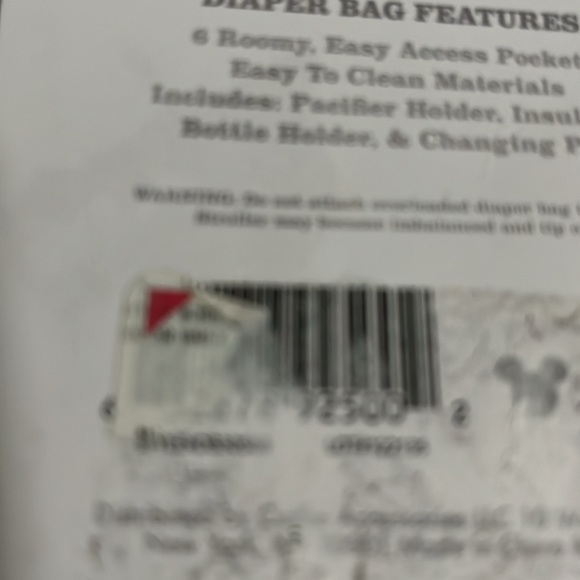 Disney Minnie Diaper Bag Tote, 17 inches, pink, grey and black - Picture 2 of 12